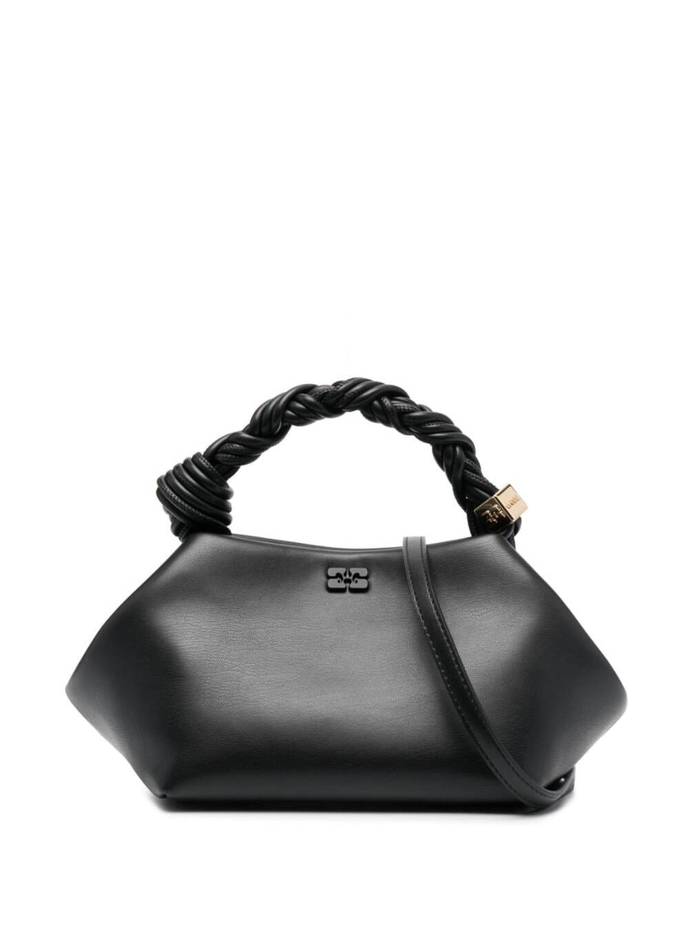 Ganni Women Handbag 'Ganni Bou' With Butterfly Logo And Black Leather Woven Handle For Women GANNI