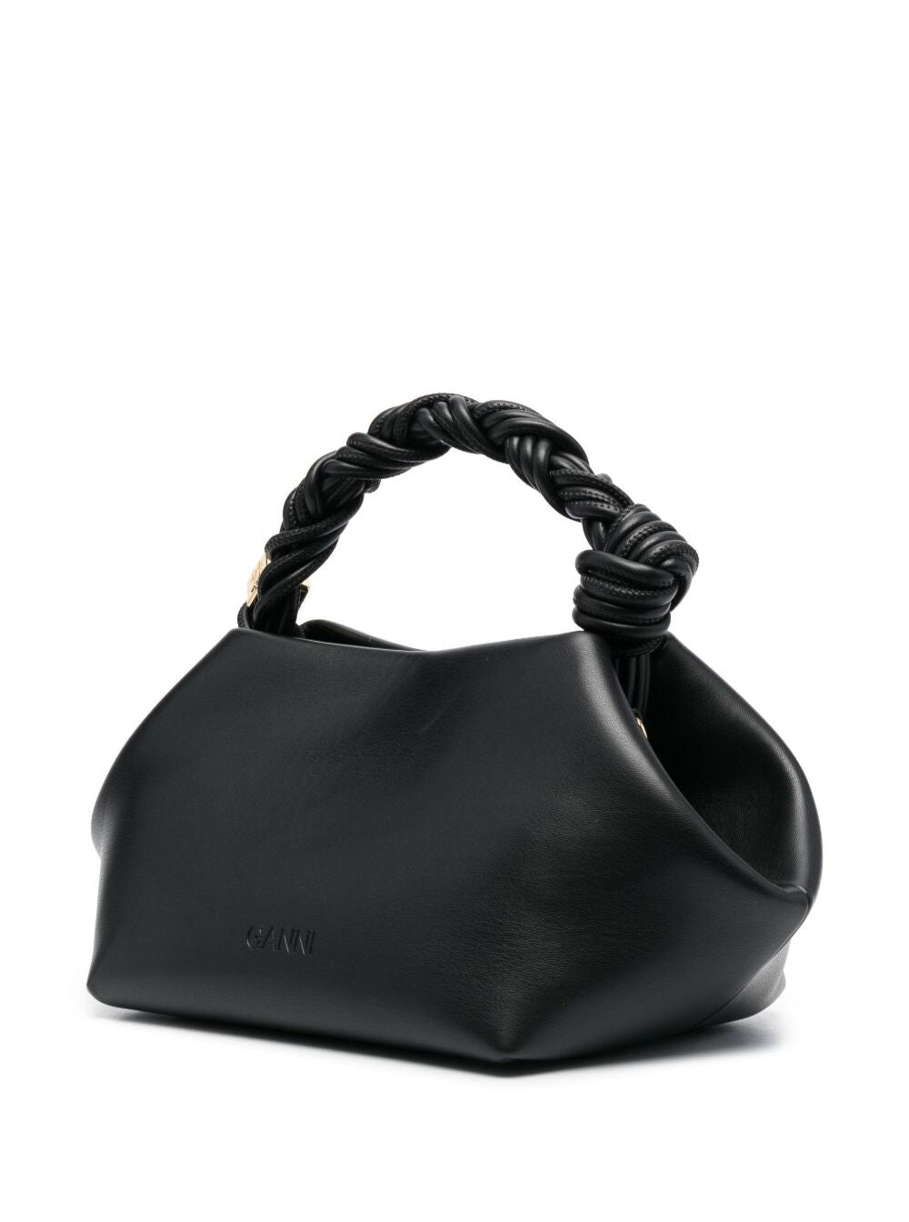 Ganni Women Handbag 'Ganni Bou' With Butterfly Logo And Black Leather Woven Handle For Women GANNI