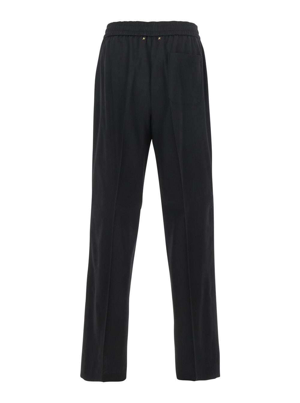 Golden Goose Men Joggers With Pockets And Ribbed Hems In Black Virgin Wool For Men GOLDEN GOOSE