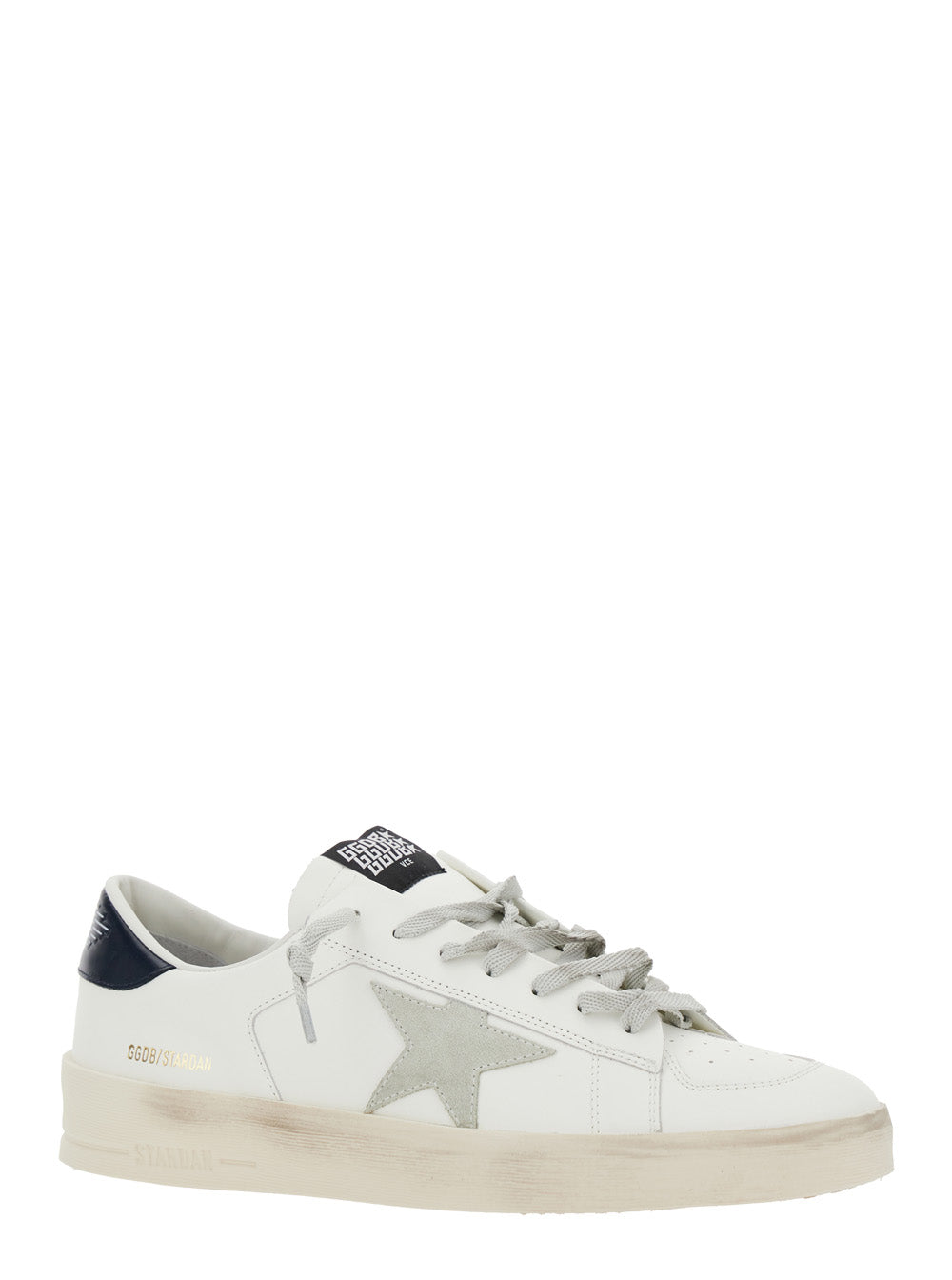 Golden Goose Men Sneakers 'Stardan' With Star Patch On The Side And Contrasting Heel With Leather Logo White Men GOLDEN GOOSE