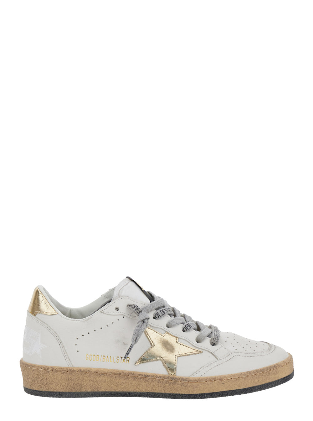 Golden Goose Women Sneakers Ballstar With Leather Upper And Laminated Star White Unisex GOLDEN GOOSE