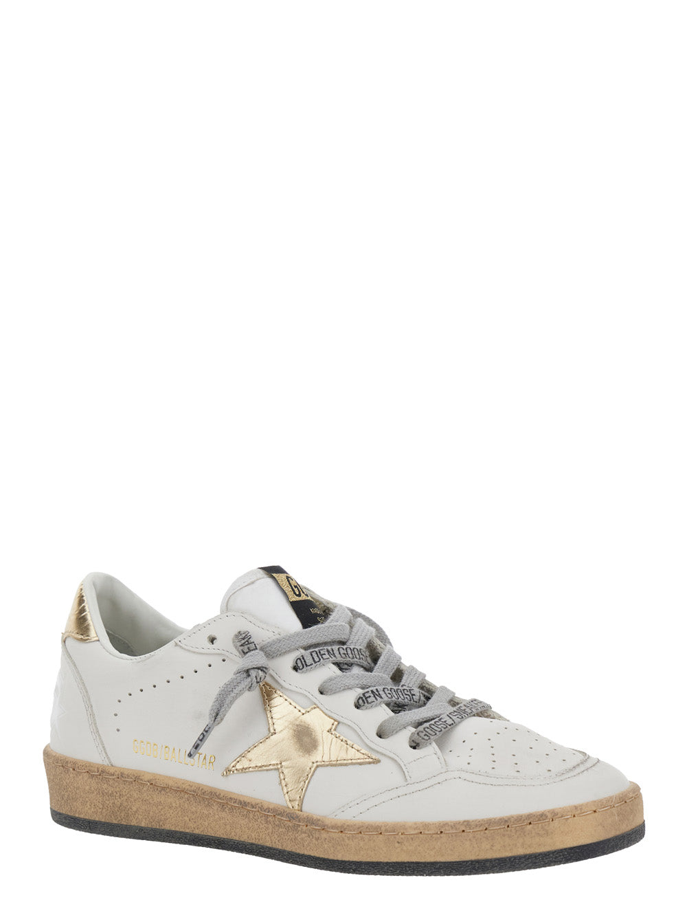Golden Goose Women Sneakers Ballstar With Leather Upper And Laminated Star White Unisex GOLDEN GOOSE