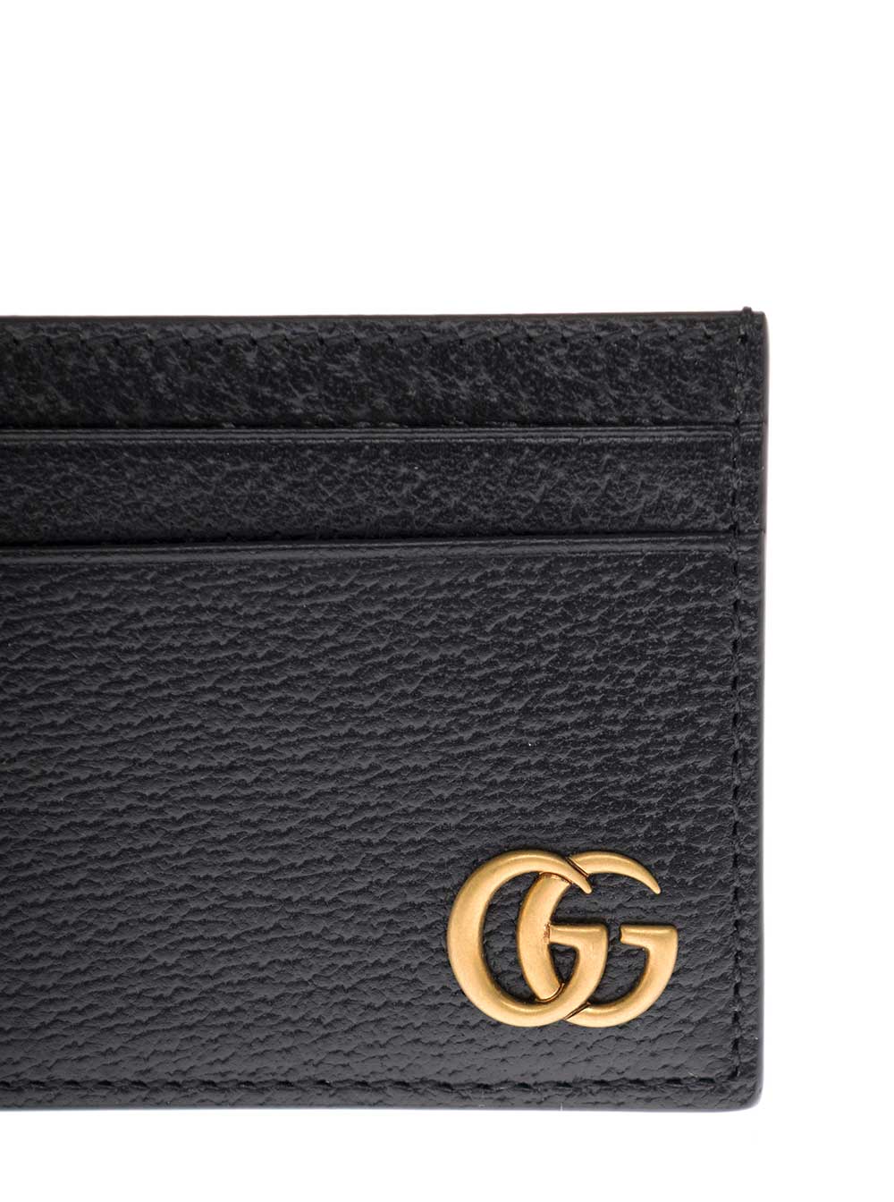Gucci Men Card Holder With Gg Plaque On The Front In Black Leather For Men GUCCI