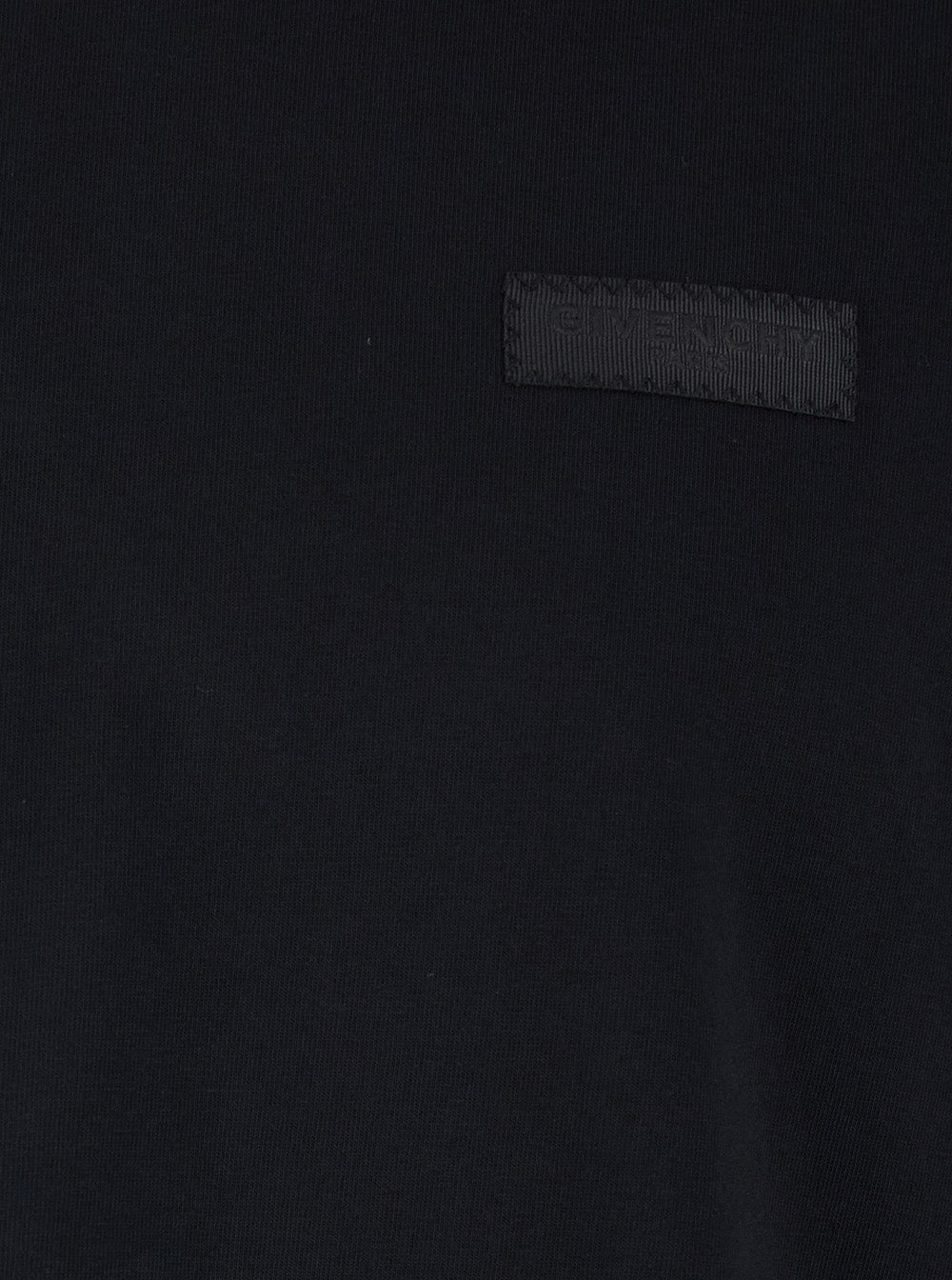 Givenchy Men T-Shirt With Logo Patch On Chest In Black Cotton Men GIVENCHY