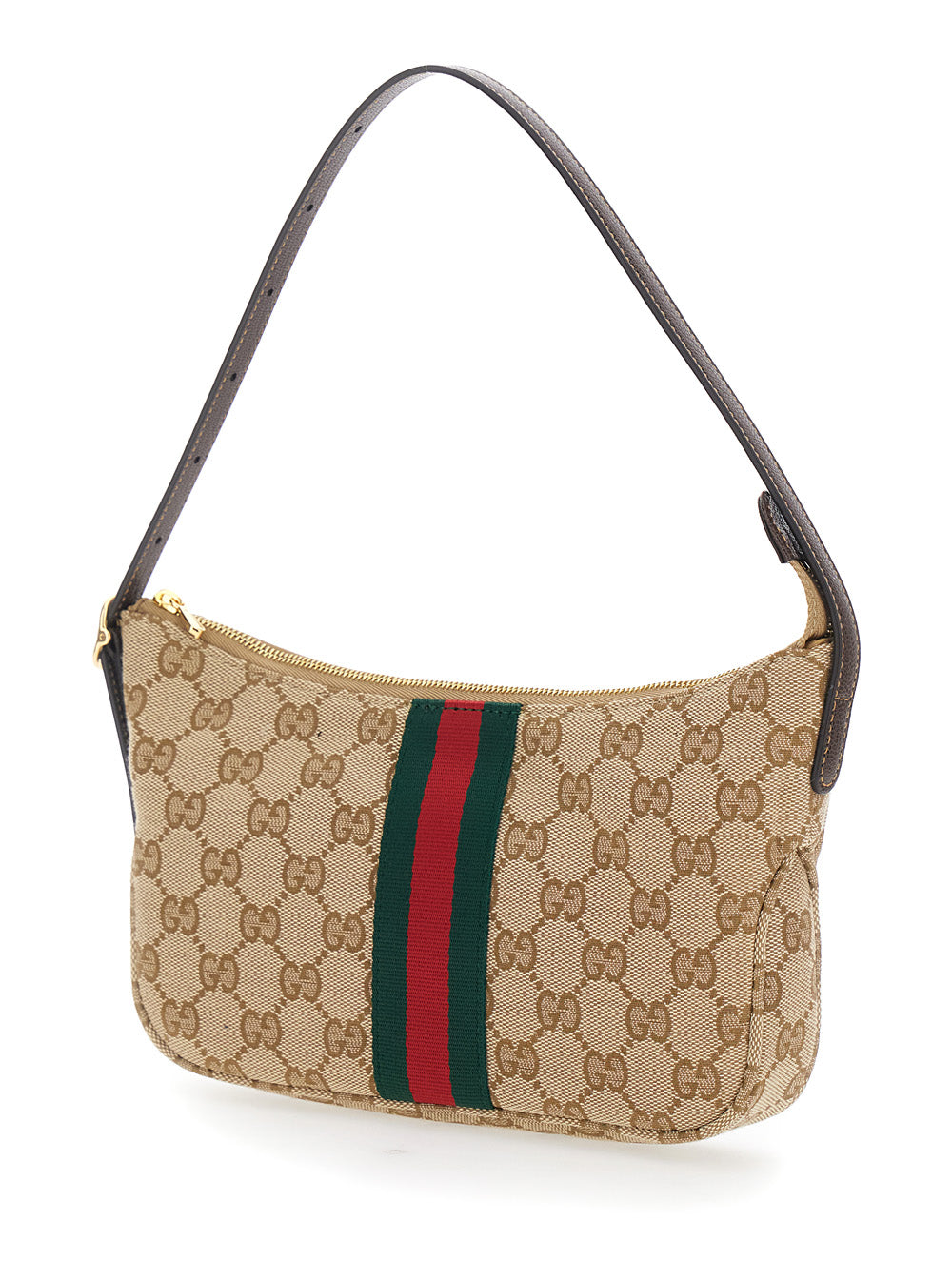 Gucci Men Tote Bag 'Lunetta' With Web Detail On The Front And Top Handle In Gg Canvas Beige Men GUCCI
