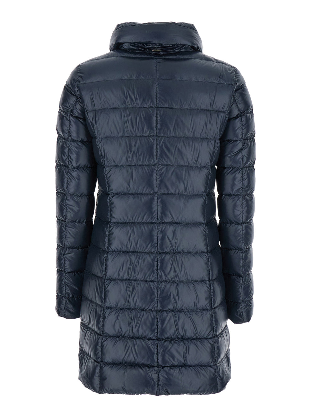 Herno Women Blue Down Jacket With Zip Closure And Two Patch Pockets In Tech Fabric For Women