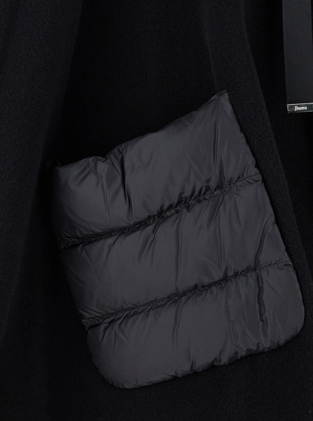 Herno Women High Neck Poncho With Patch Pockets In Black Wool And Nylon For Women HERNO