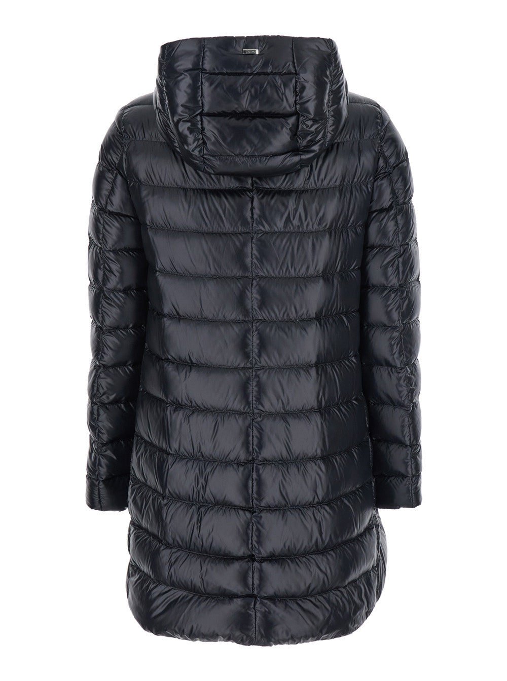 Herno Women Down Jacket With Fixed Hood And Zip Pockets In Black Tech Fabric For Women HERNO