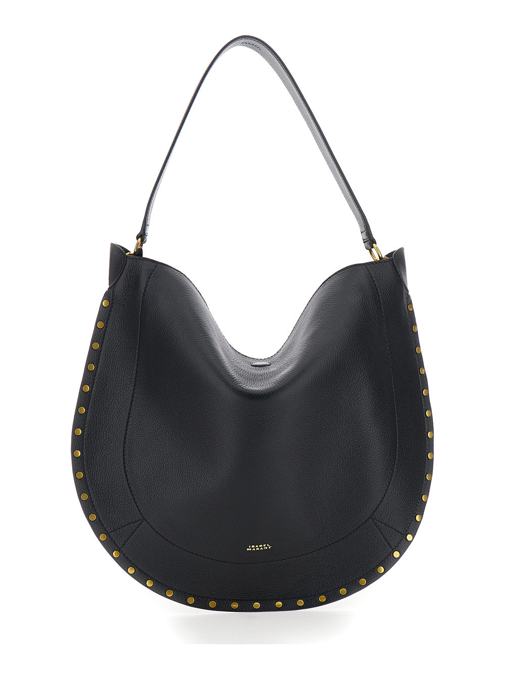 Isabel Marant Women Shoulder Bag 'Oskan Hobo' With Studded Profile In Black Leather For Women ISABEL MARANT