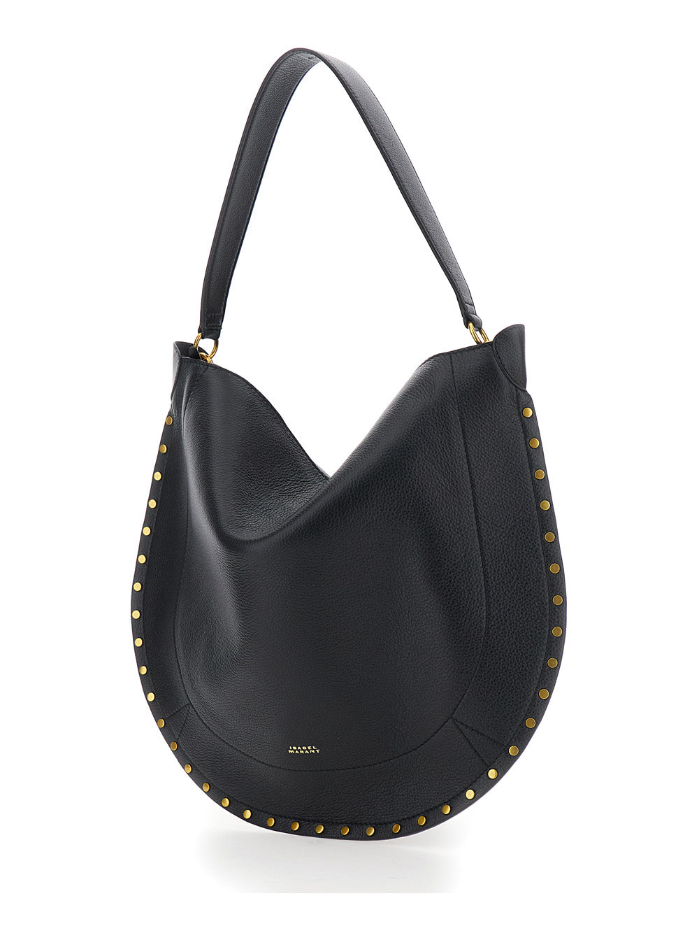 Isabel Marant Women Shoulder Bag 'Oskan Hobo' With Studded Profile In Black Leather For Women ISABEL MARANT