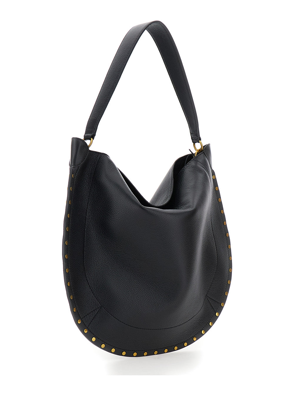 Isabel Marant Women Shoulder Bag 'Oskan Hobo' With Studded Profile In Black Leather For Women ISABEL MARANT