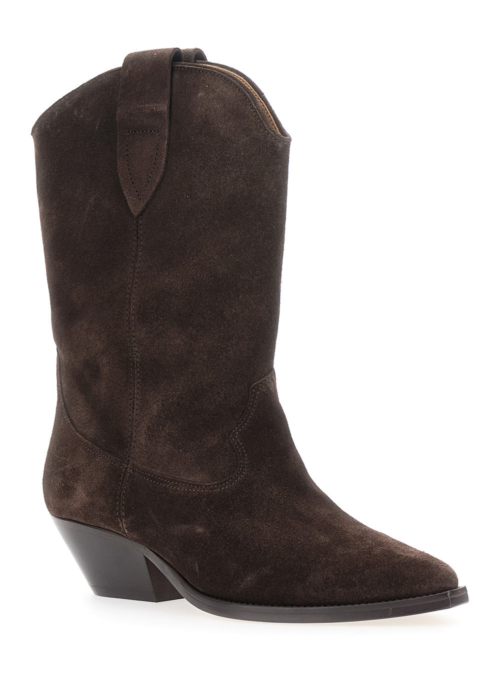 Isabel Marant Women Brown Suede Low Block Heel Ankle Boots 'Duerto' For Women