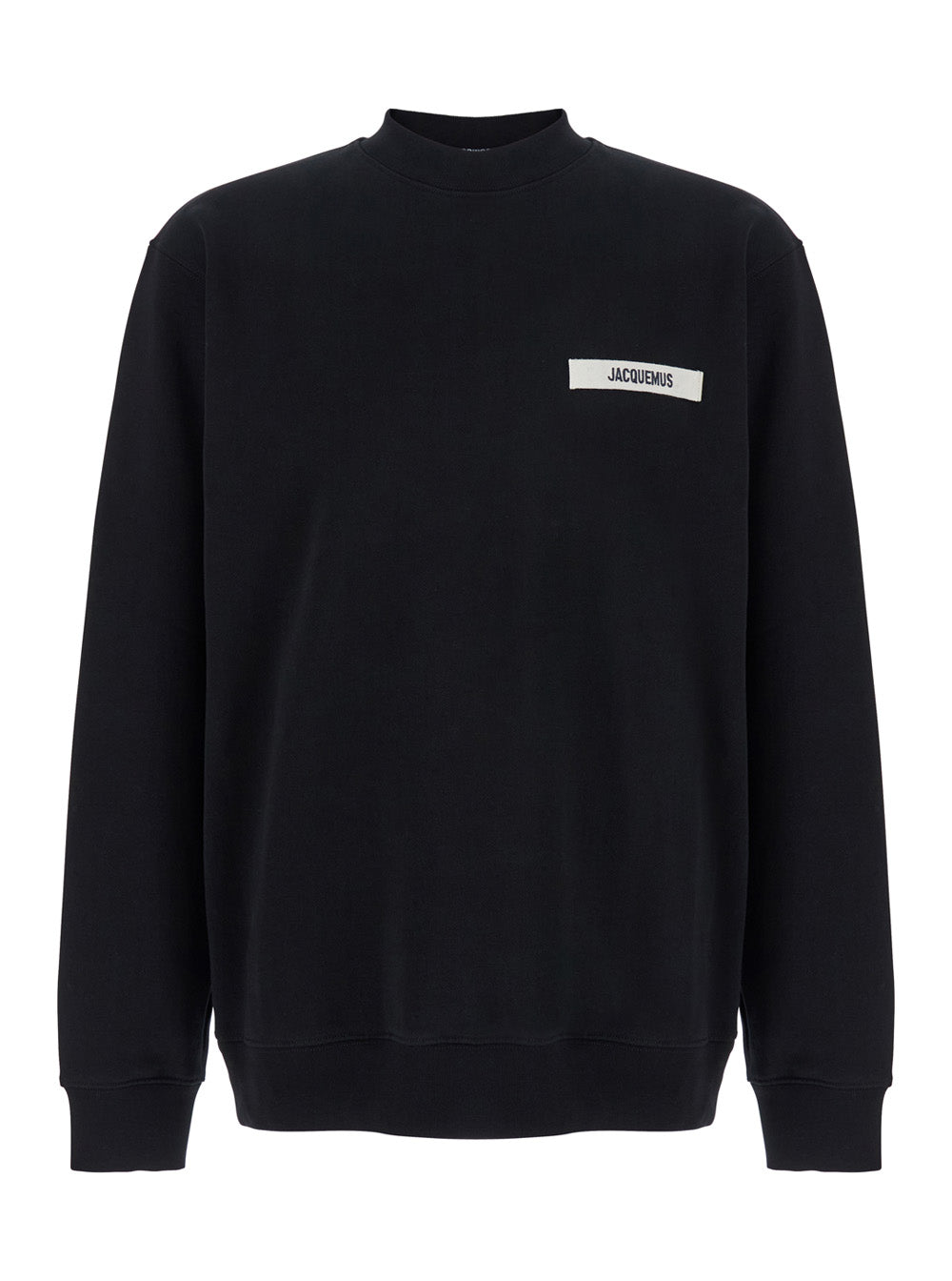 Jacquemus Men Crewneck Sweatshirt With Logo Patch On The Front In Black Cotton For Men