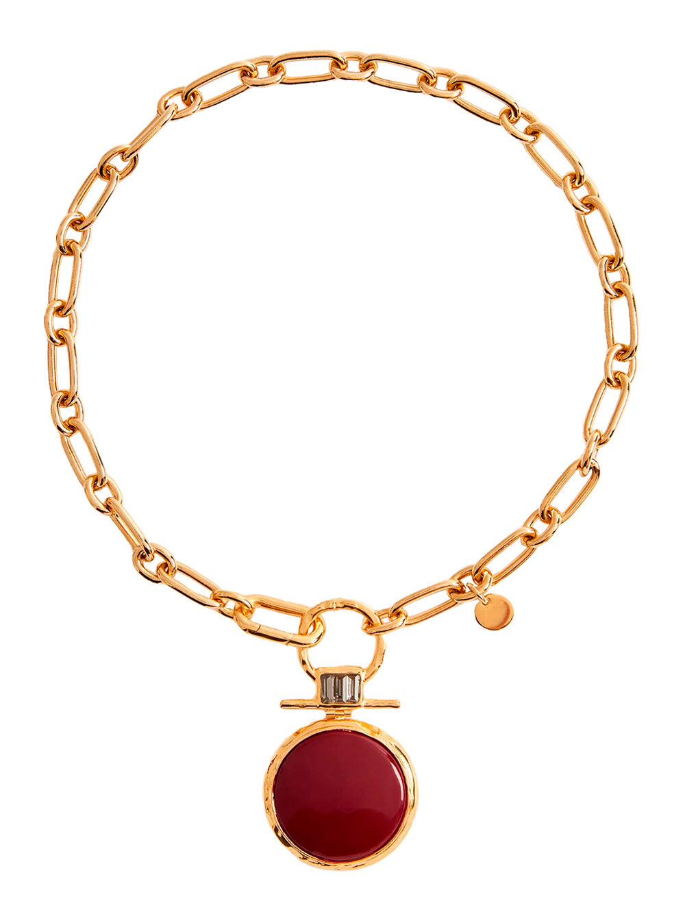 La Doublej Women Necklace 'Energy' With Chain Design And Round Pendant In Red Brass For Women LA DOUBLEJ