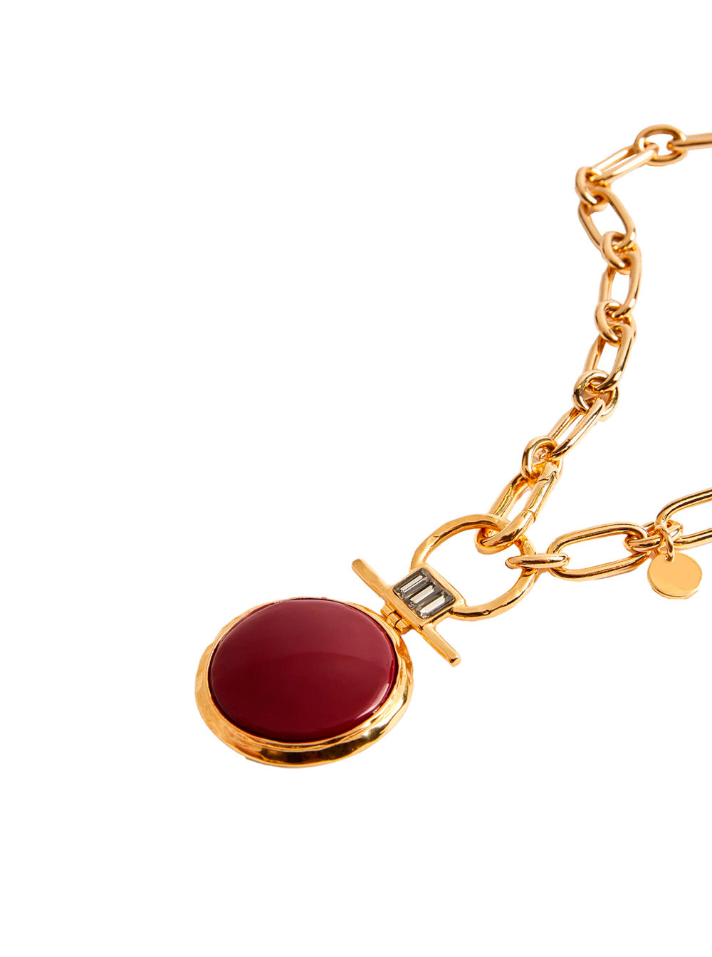 La Doublej Women Necklace 'Energy' With Chain Design And Round Pendant In Red Brass For Women LA DOUBLEJ