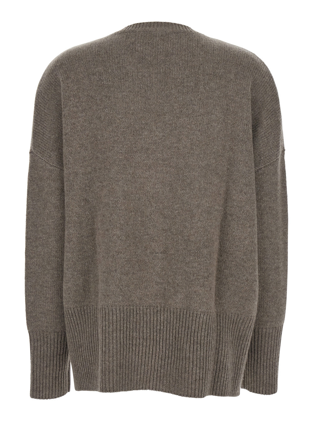 Lisa Yang Women Sweater 'Mila' With Ribbed Finishes In Gray Cashmere Woman LISA YANG