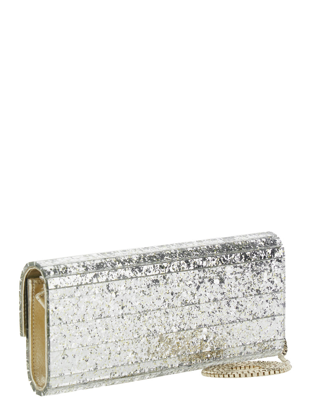 Jimmy Choo Women Clutch 'Sweetie' With Horizontal Acrylic Inserts And All-Over Glitter In Leather And Metallic Plexiglass JIMMY CHOO
