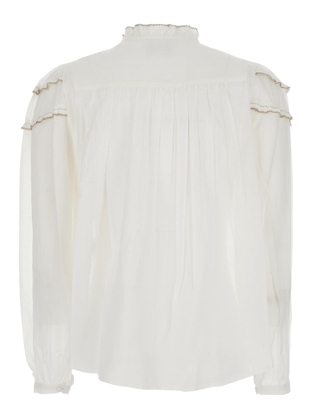 Isabel Marant Etoile Women Blouse 'Christa' With High Collar And Long Sleeves In Cotton Blend White Women