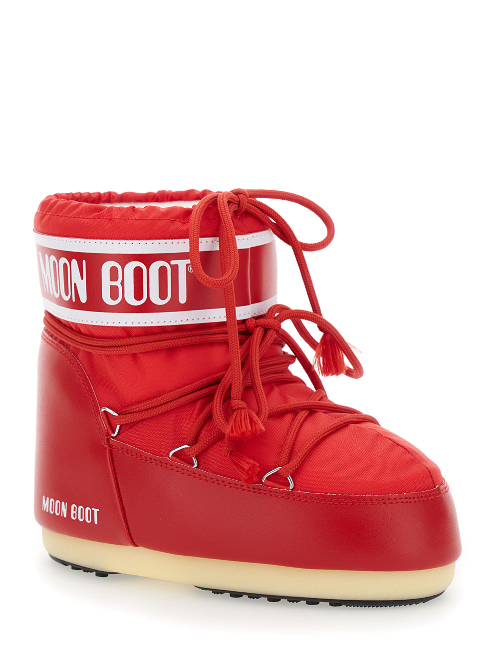 Moon Boot Women Snow Boots With Maxi Logo Print In Tech Fabric Red Women MOON BOOT