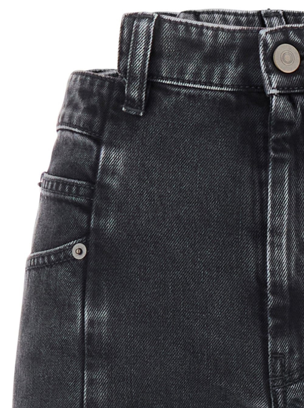 Maison Margiela Women Wide-Leg Jeans With Four Stitching Points Logo In Black Denim For Women MAISON MARGIELA