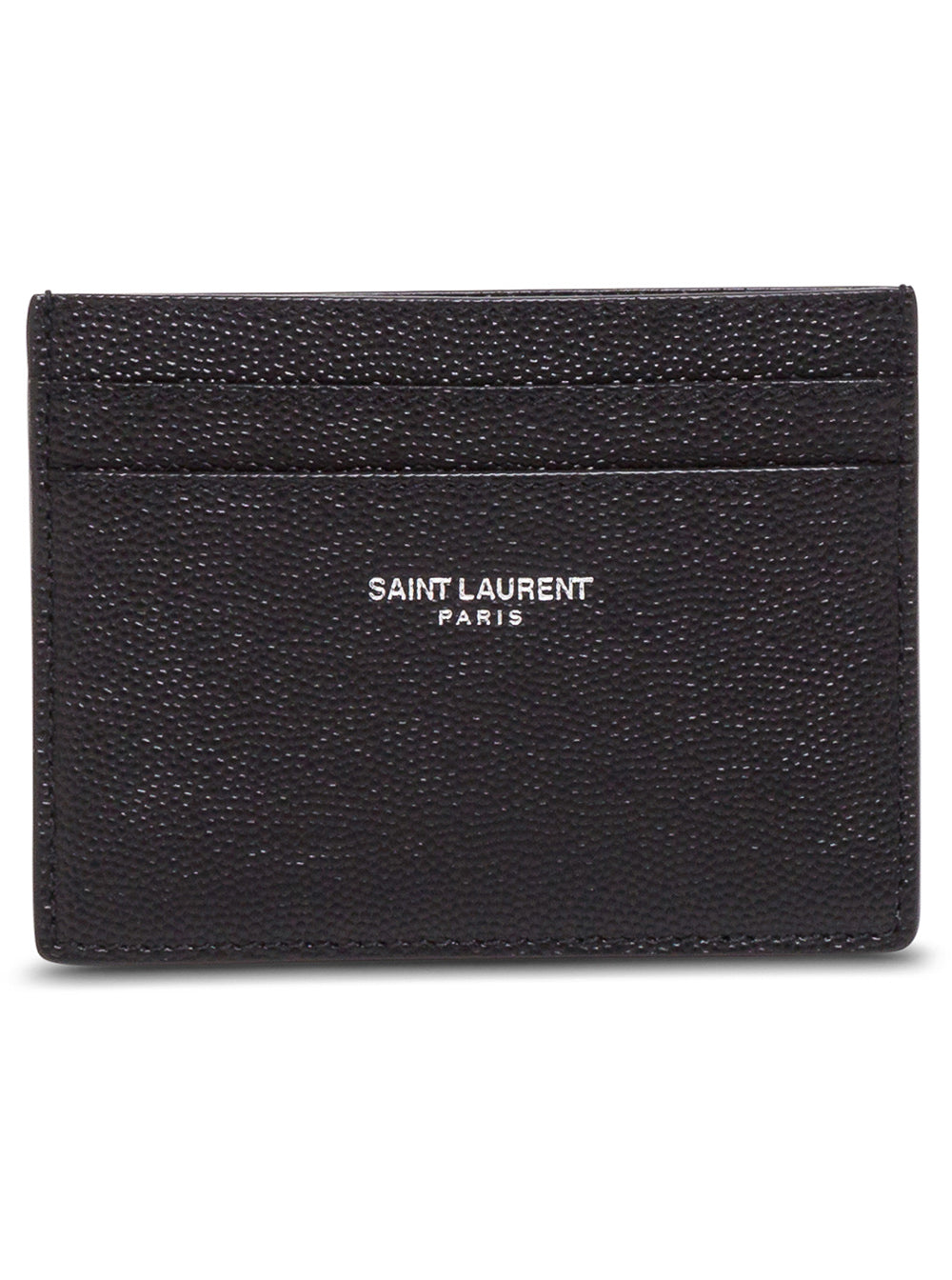 Saint Laurent Men Card Holder With Logo Embossed In Black Leather For Men SAINT LAURENT
