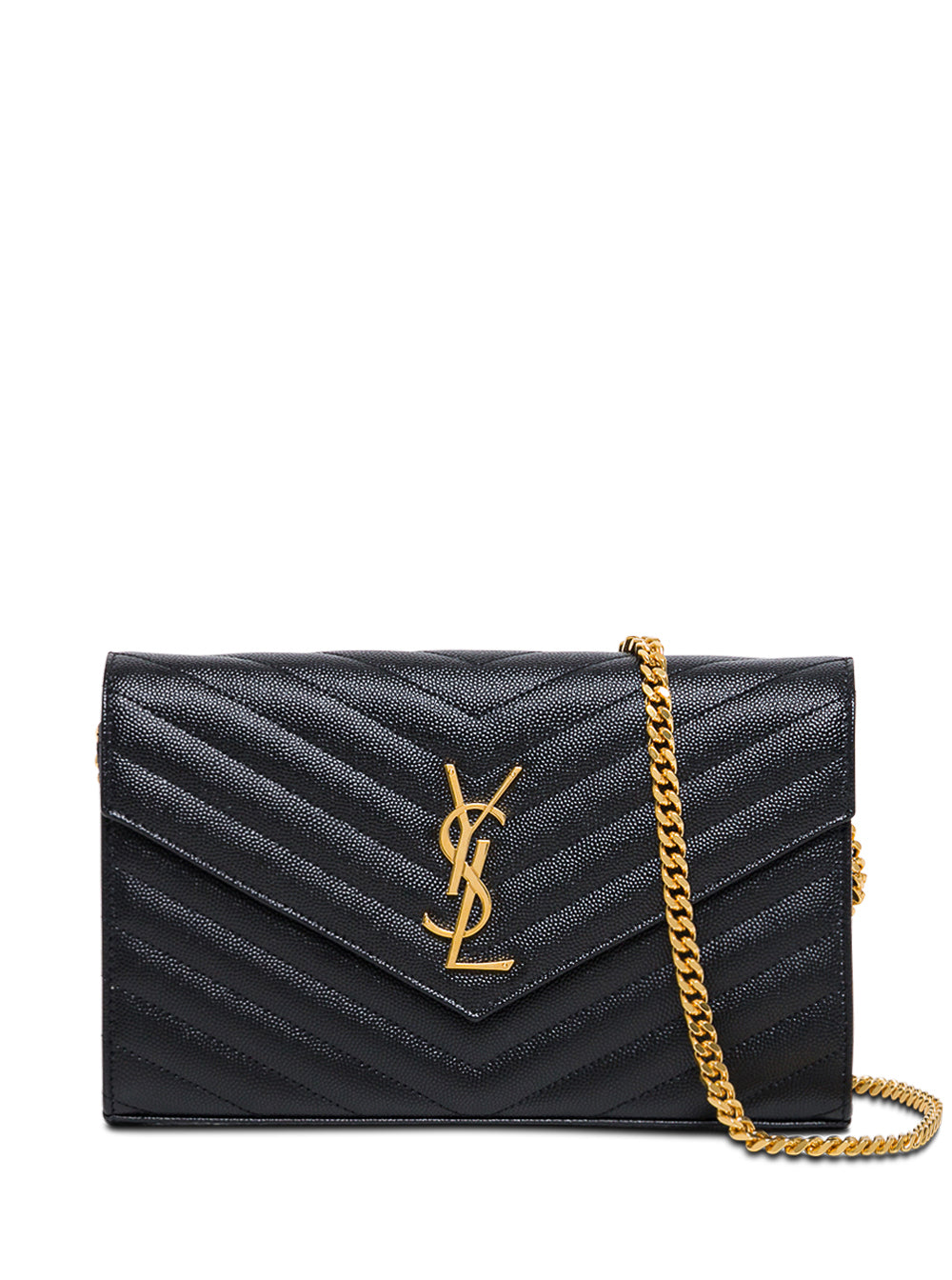 Saint Laurent Women Crossbody Bag 'Cassandra' In Black Chevron Leather
