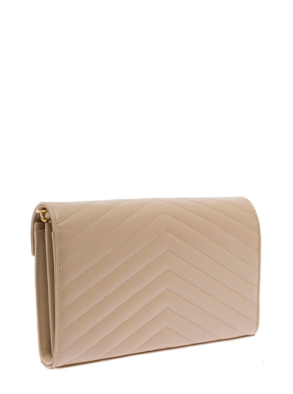 Saint Laurent Women Crossbody Bag 'Cassandre' In Chevron Matelassé Leather Beige Woman SAINT LAURENT
