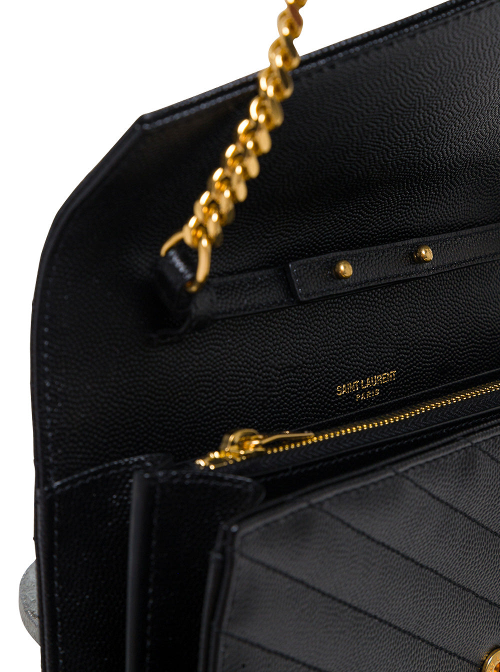 Saint Laurent Women Crossbody Bag 'Cassandra' In Black Chevron Leather