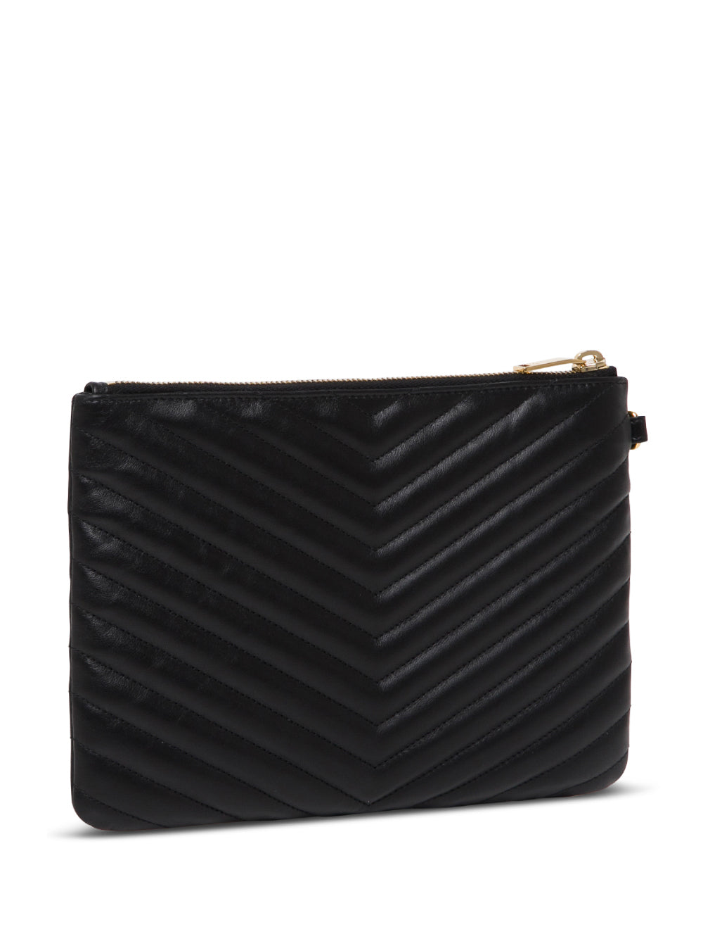Saint Laurent Women Handbag 'Monogram' In Black Chevron Leather Woman SAINT LAURENT