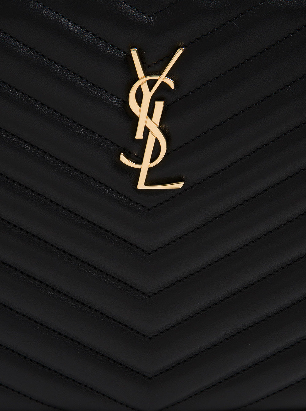 Saint Laurent Women Handbag 'Monogram' In Black Chevron Leather Woman SAINT LAURENT
