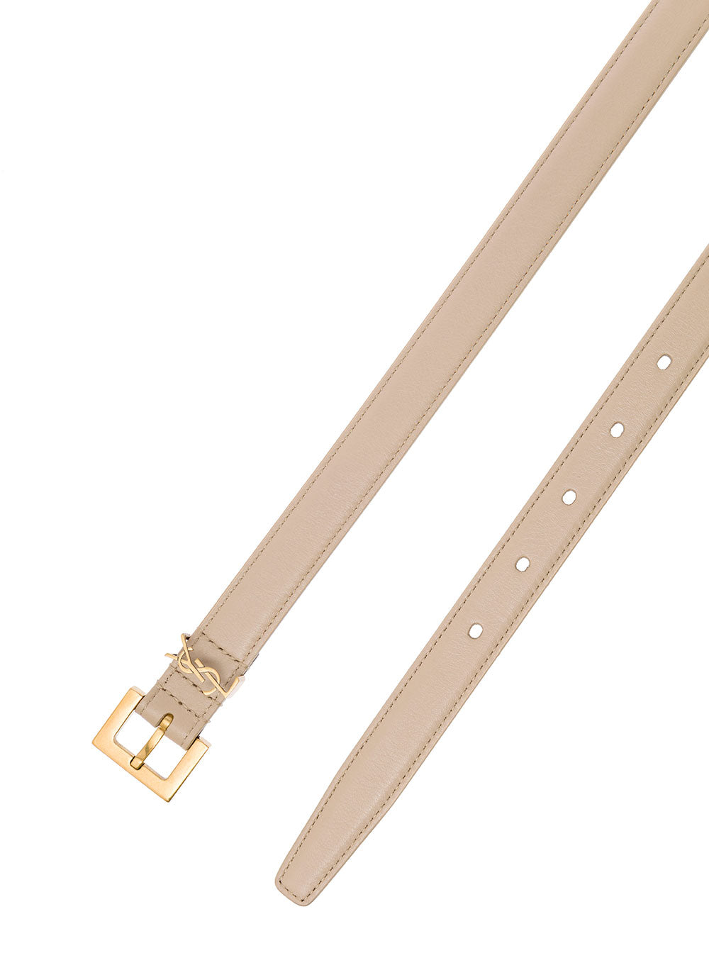 Saint Laurent Women Ysl Beige Leather Belt With Logo Buckle Woman Saint Laurent SAINT LAURENT