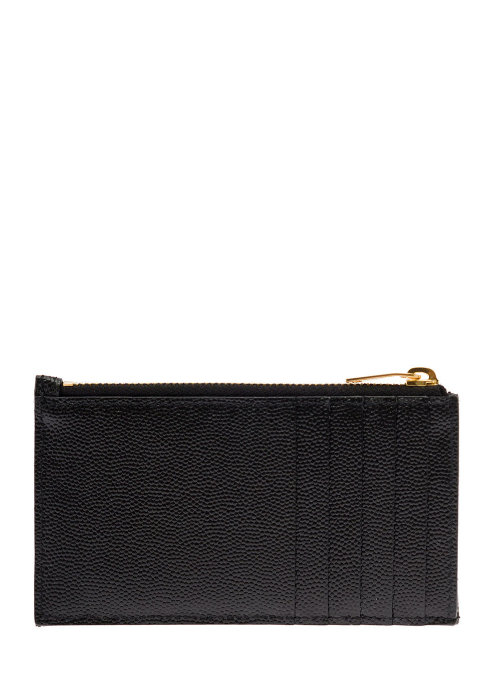 Saint Laurent Women Card Holder 'Cassandre' With Zip And Crocodile-Embossed Leather Logo Black Woman SAINT LAURENT