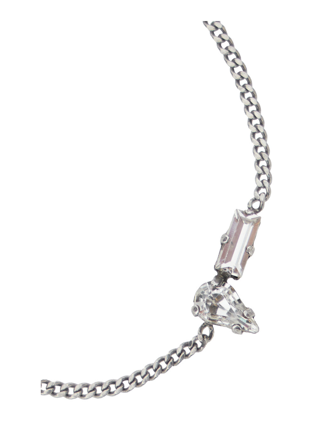 Saint Laurent Men Bracelet 'Opyum' With Rhinestones And Charm In Silver Brass For Men SAINT LAURENT