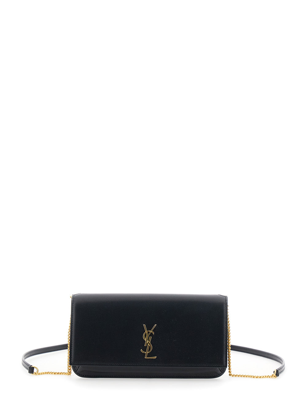 Saint Laurent Women Crossbody Bag 'Louise' With Triomphe Plaque On The Front In Black Leather For Women