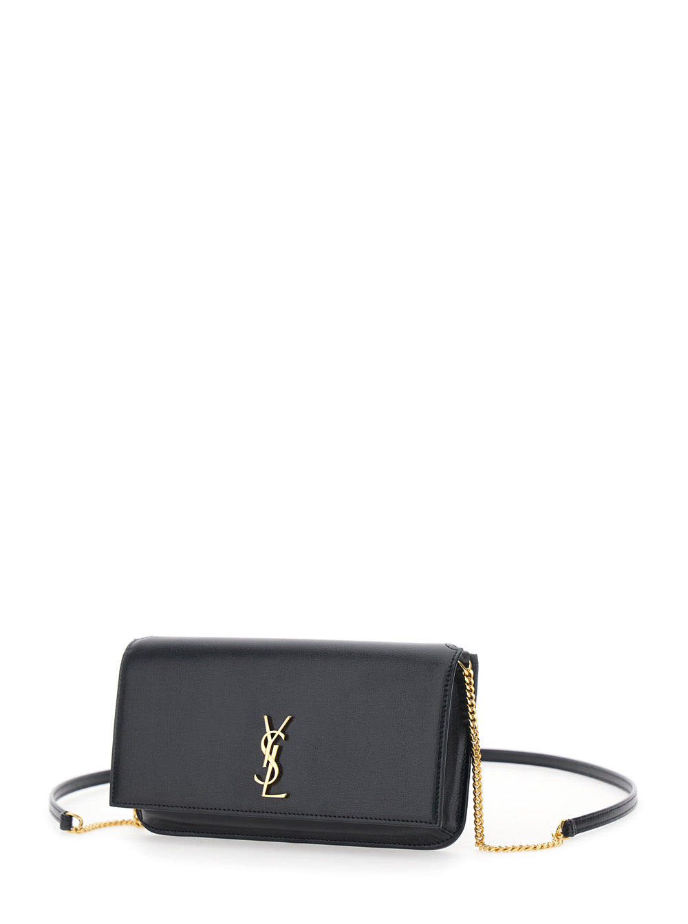Saint Laurent Women Crossbody Bag 'Louise' With Triomphe Plaque On The Front In Black Leather For Women