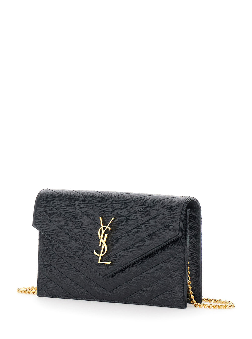 Saint Laurent Women Envelope Clutch 'Cassandre' With Chain Strap In Black Leather For Women SAINT LAURENT