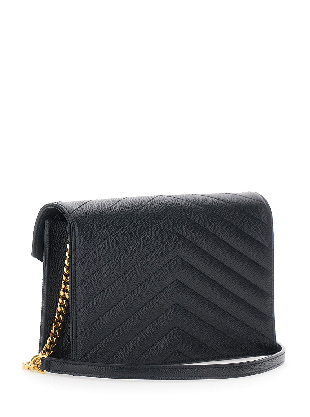 Saint Laurent Women Envelope Clutch 'Cassandre' With Chain Strap In Black Leather For Women SAINT LAURENT