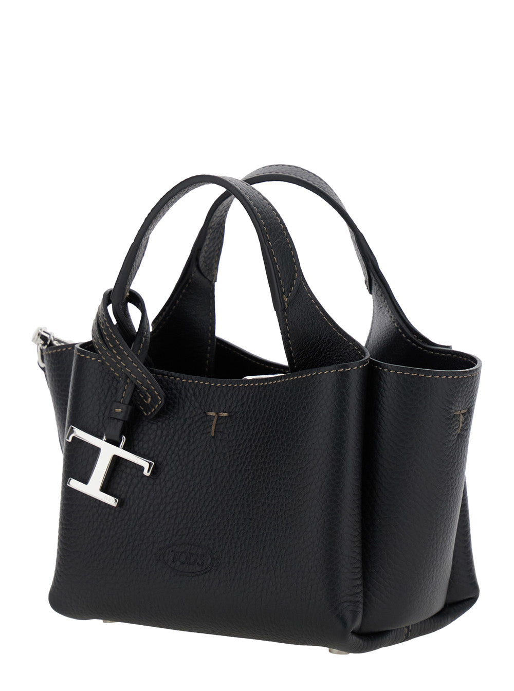 Tod's Women Handbag With Removable Metal Pendant In Black Leather For Women TOD'S