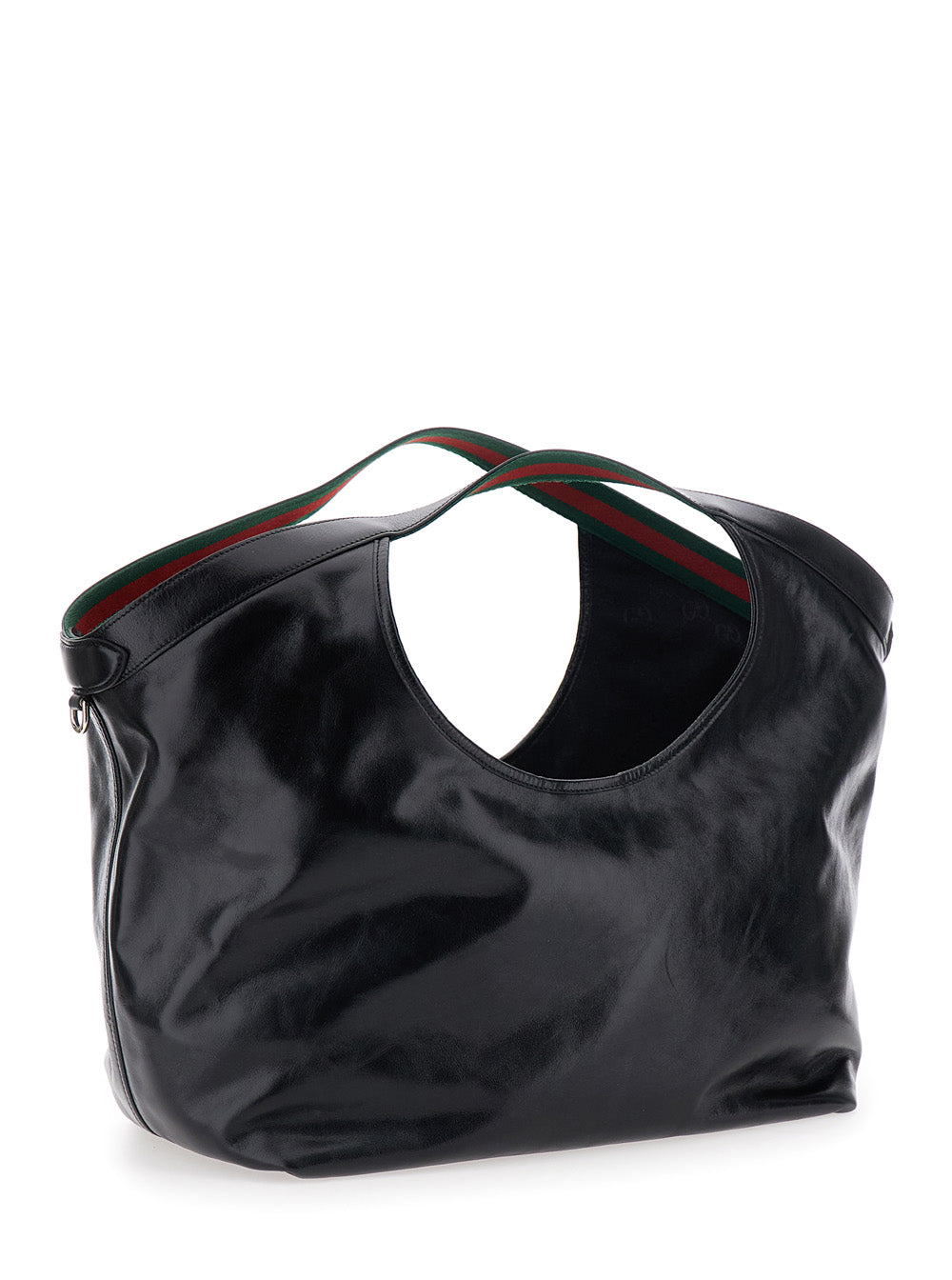 Gucci Women 'Ophidia' Black Shoulder Bag With Magnetic Closure And Gg Plaque In Patent Leather For Women GUCCI