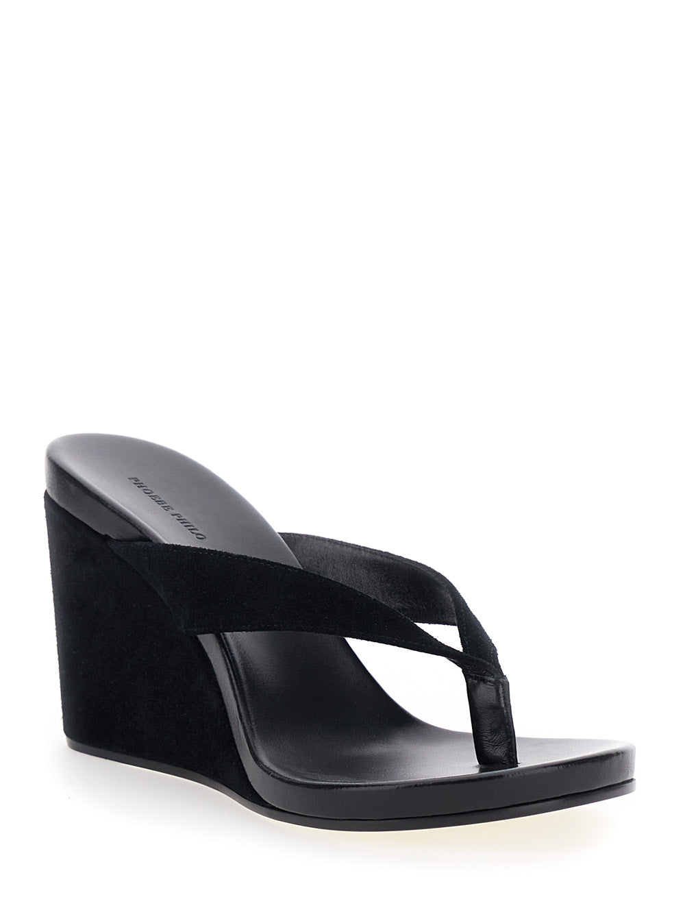 Phoebe Philo Women Round Wedge 'Black' Wedges With Round Heel In Leather For Women PHOEBE PHILO