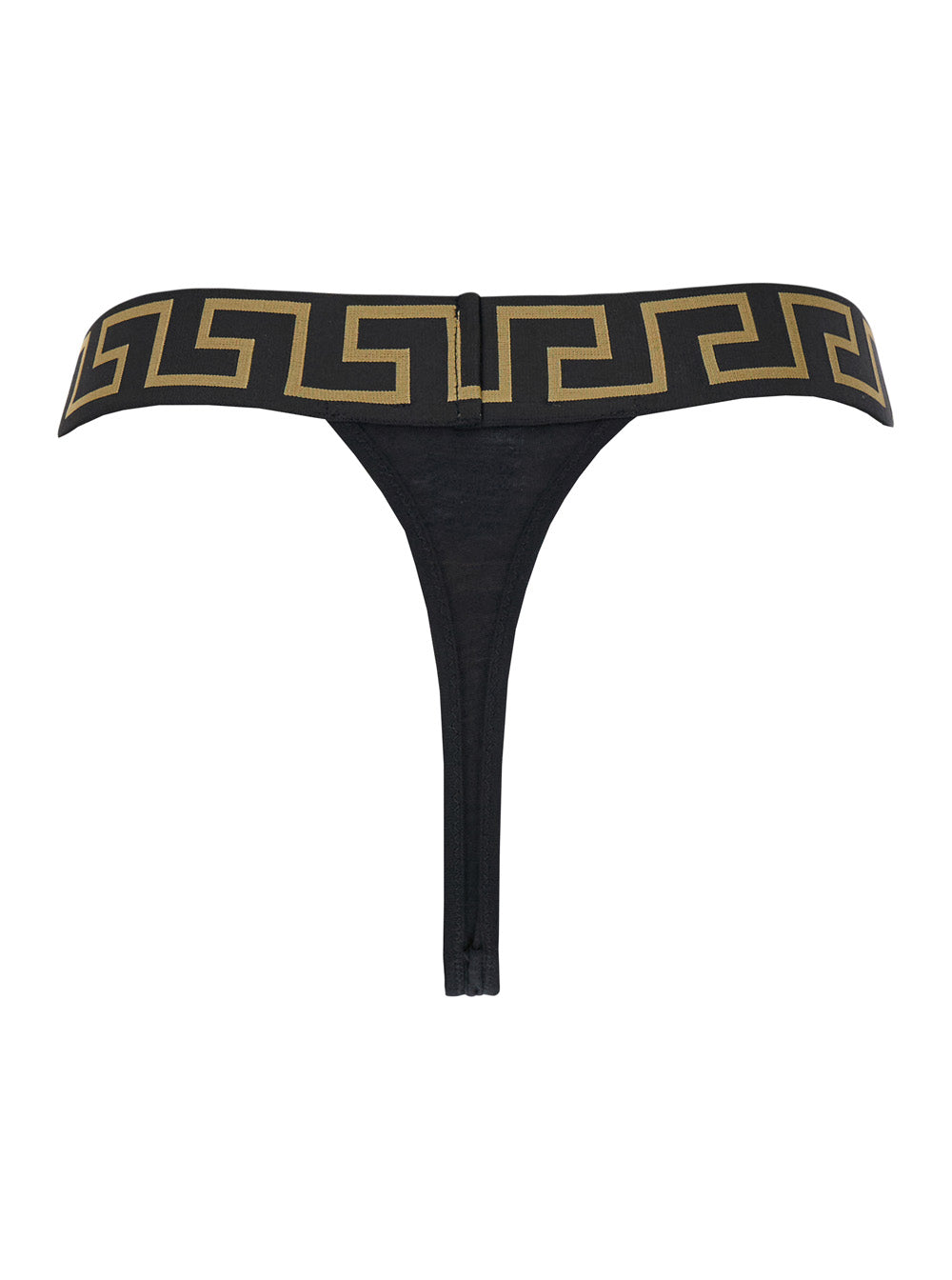 Versace Women High-Waisted 'Greca' Slip With Medusa Detail In Black Stretch Cotton For Women VERSACE