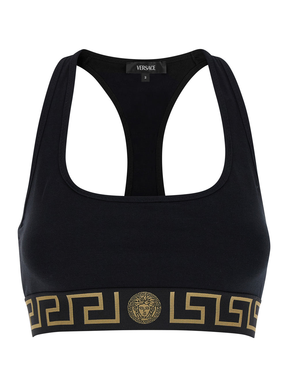 Versace Women Top 'Sport' Black With Tech Fabric Logo For Women VERSACE