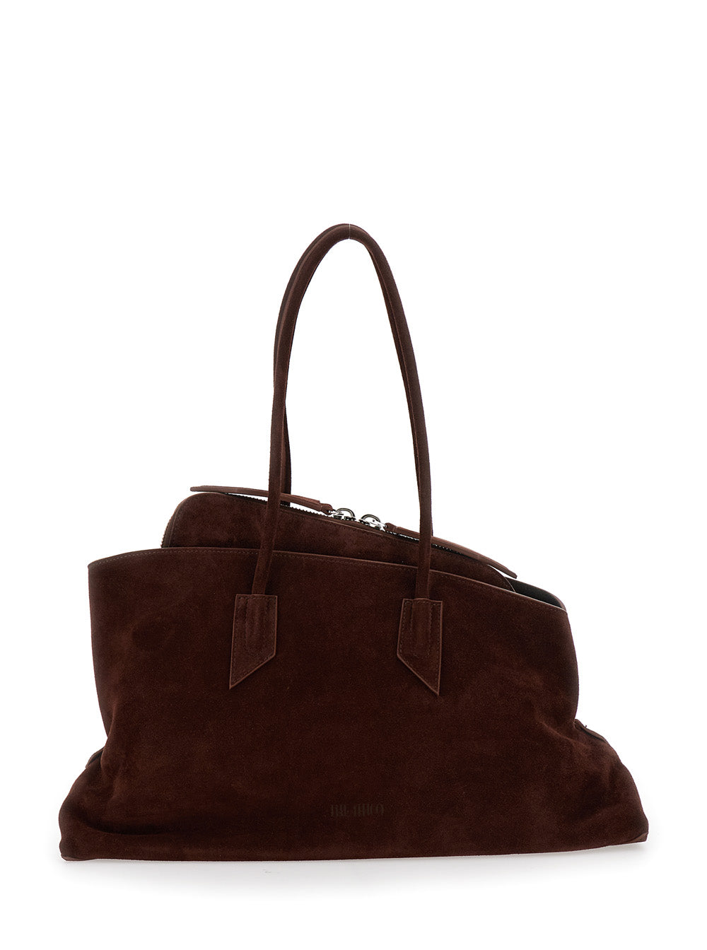 The Attico Women Shoulder Bag 'La Passeggiata' With Two Top Handles In Brown Suede For Women THE ATTICO