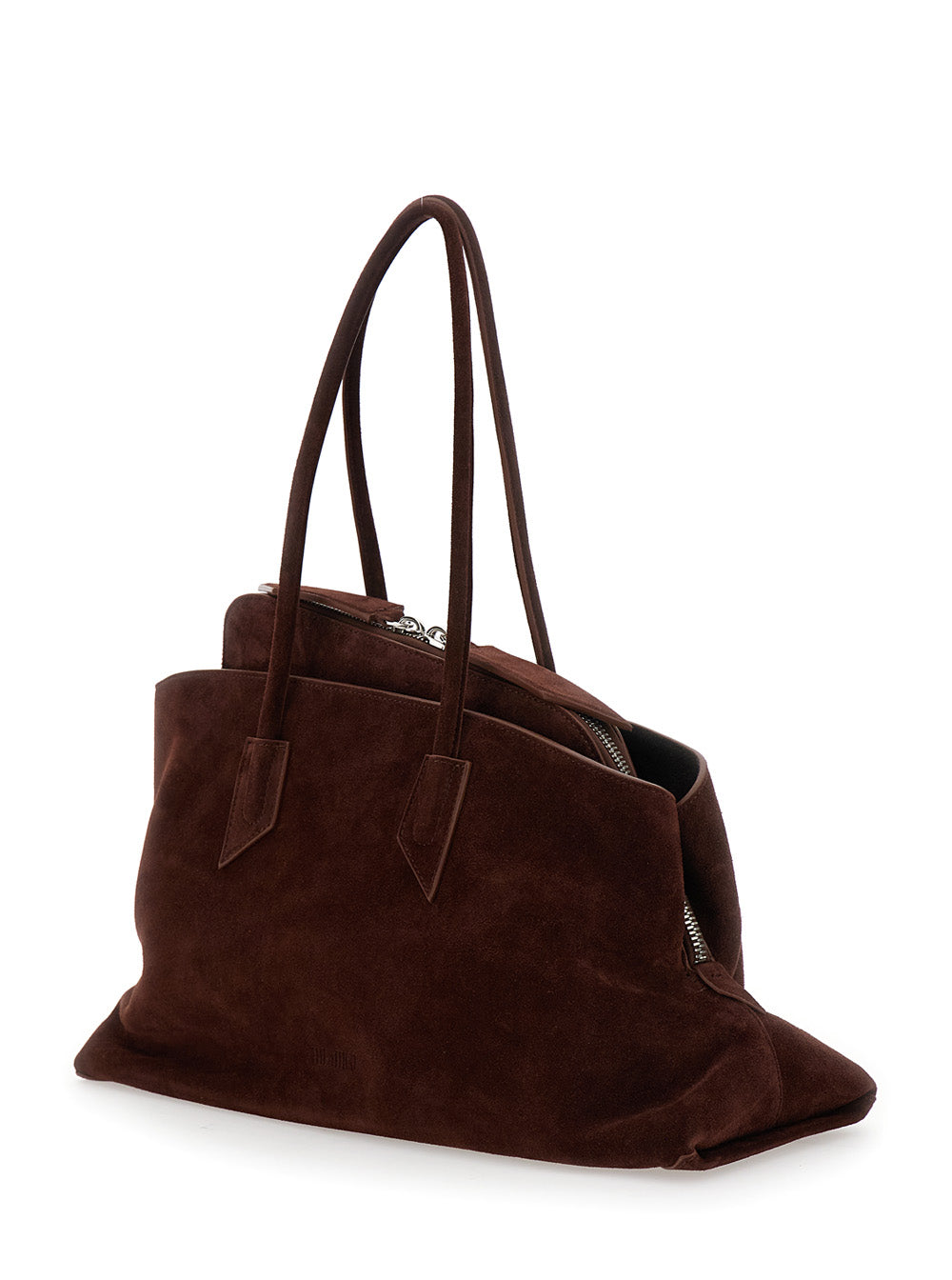 The Attico Women Shoulder Bag 'La Passeggiata' With Two Top Handles In Brown Suede For Women THE ATTICO