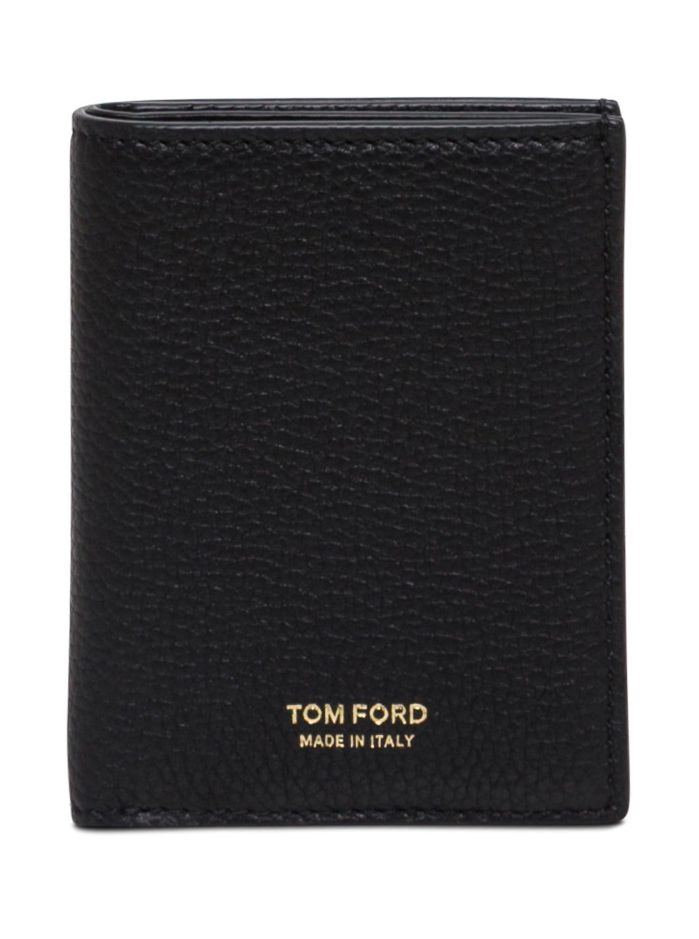 Tom Ford Men Card Holder With Logo Lettering Embossed On The Front In Grained Black Leather For Men TOM FORD