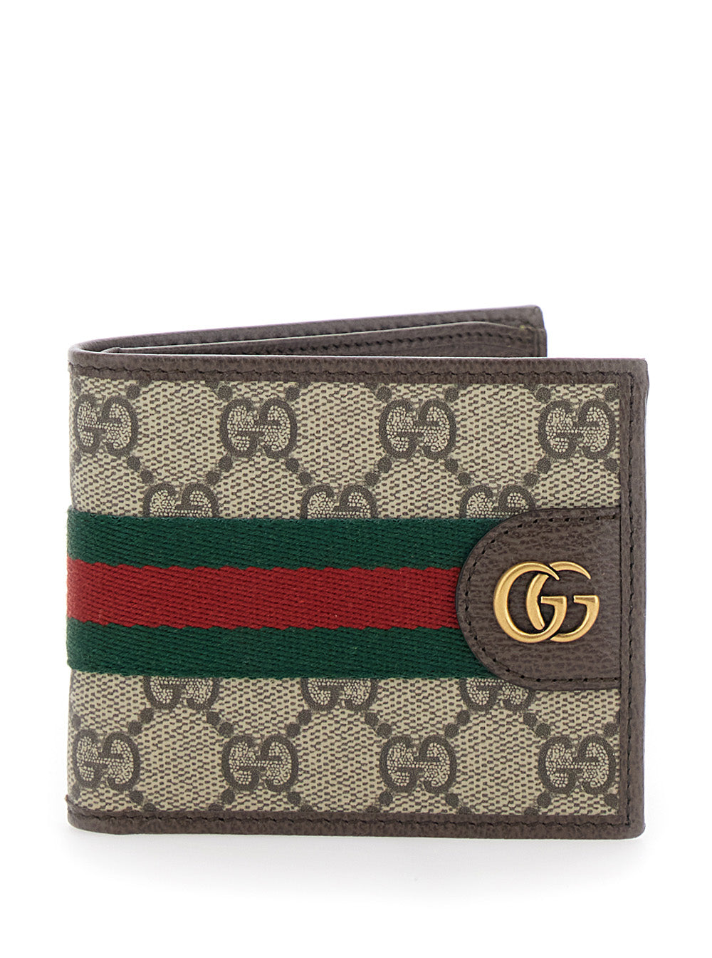 Gucci Men Wallet 'Ophidia' With Gg Logo And Web Motif In Gg Canvas Beige Men GUCCI