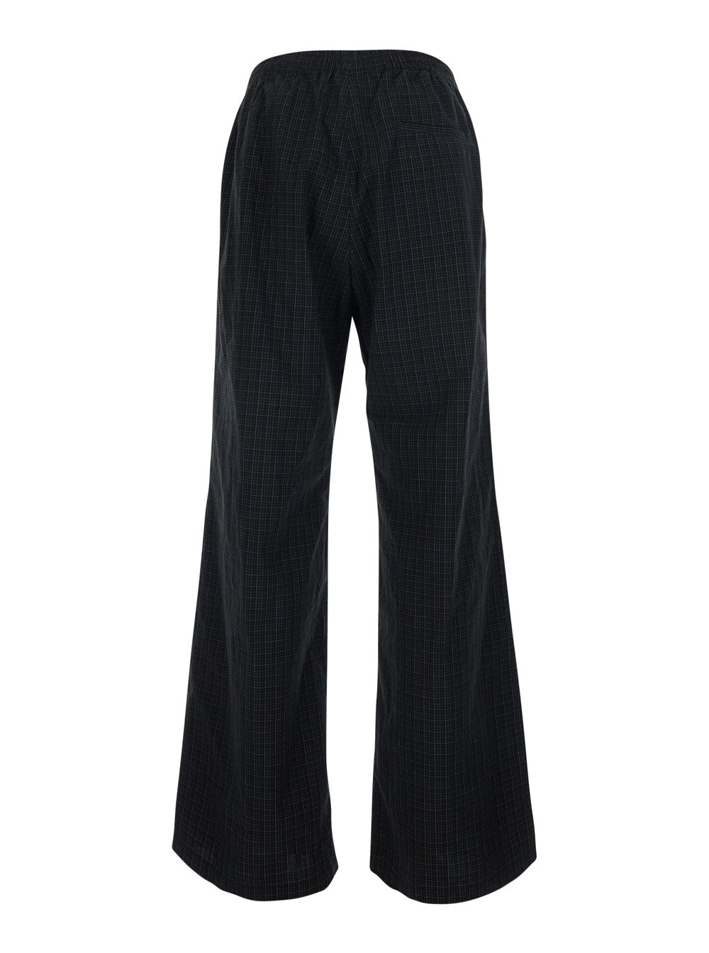 Balenciaga Men 'Taylor' Green Pants With Elastic Drawstring Waist And All-Over Check Motif In Cotton For Men BALENCIAGA