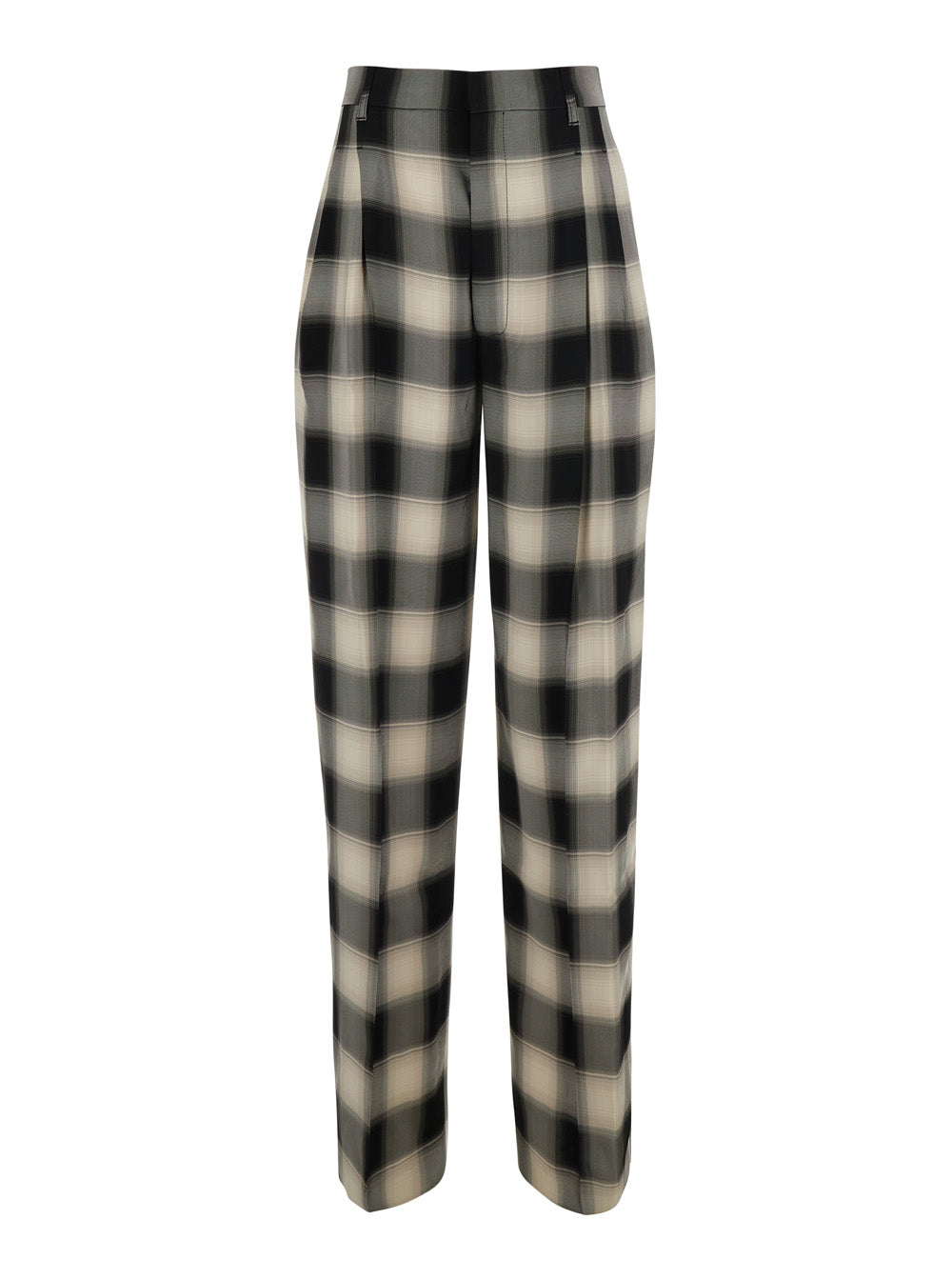Phoebe Philo Women Multicolor Pants With Front Pleats And All-Over Check Motif In Viscose For Women PHOEBE PHILO