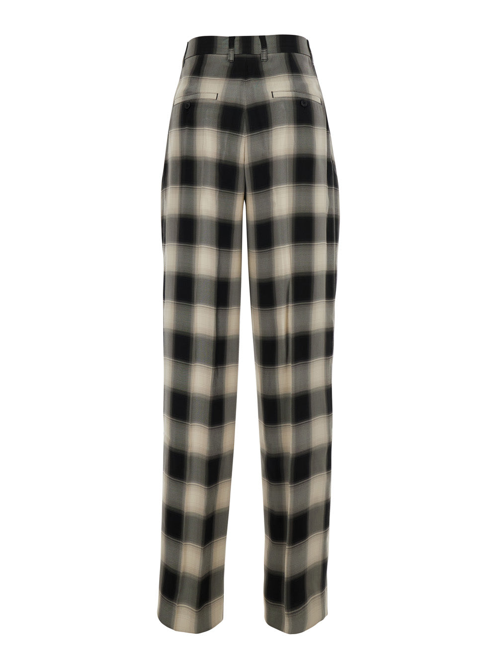 Phoebe Philo Women Multicolor Pants With Front Pleats And All-Over Check Motif In Viscose For Women PHOEBE PHILO