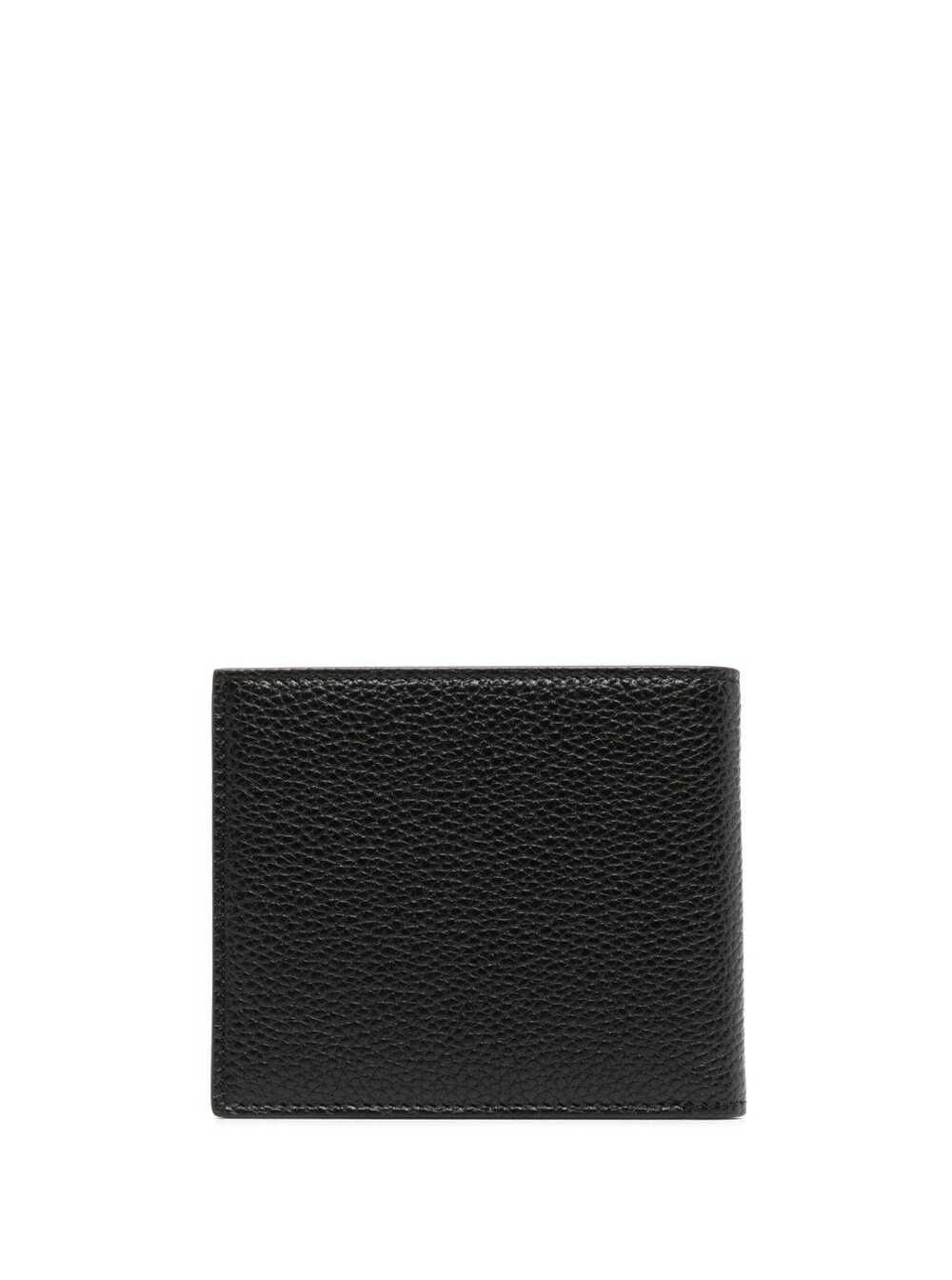 Tom Ford Men Black Leather Bi-Fold Wallet With Gold Embossed Logo For Men TOM FORD